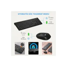 Lenovo Lecoo KM2001 Kablosuz Beyaz Türkçe Q Klavye & Mouse Set