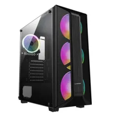 Rampage SAILOR Temperli Camlı 600W 80+ BRONZE Siyah 4*12cm Rainbow Fanlı ATX Mid-T Gaming Oyuncu Kasası